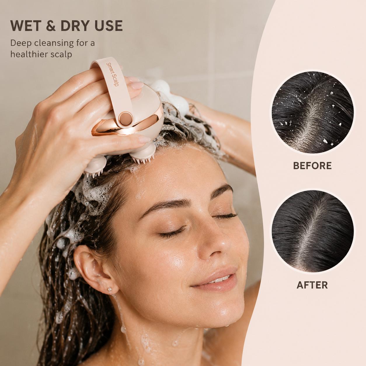 Electric Scalp Massager – Rechargeable Waterproof Head Massage Brush